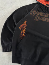 00's Harley Davidson Flames Pullover Hoodie (S)