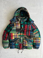 Ralph Lauren patchwork Down Fill Zip Up Puffer Jacket (S)