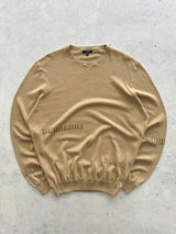 00's Burberry Spell Out Crewneck Knit Jumper (XL)