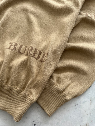 00's Burberry Spell Out Crewneck Knit Jumper (XL)