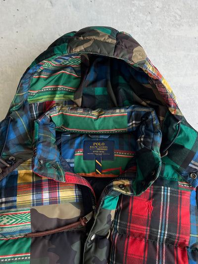 Ralph Lauren patchwork Down Fill Zip Up Puffer Jacket (S)