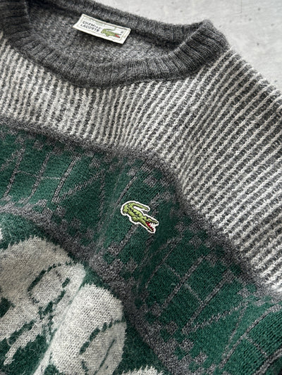 80's Chemise Lacoste Patterned elephant Knit Jumper (XL)