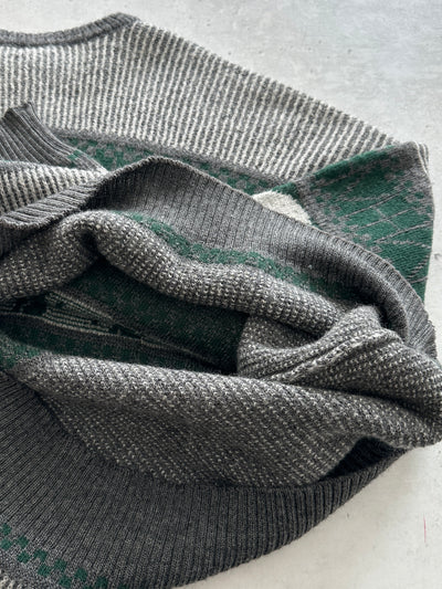 80's Chemise Lacoste Patterned elephant Knit Jumper (XL)