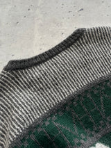 80's Chemise Lacoste Patterned elephant Knit Jumper (XL)