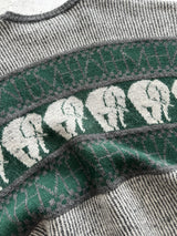 80's Chemise Lacoste Patterned elephant Knit Jumper (XL)