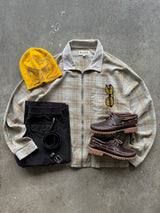 Stussy Quality Workgear Frank Plaid Zip Up Overshirt (XL)