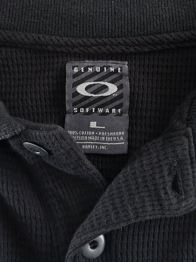 00's Oakley Embroidered Eclipse Waffle Polo Shirt (XL)