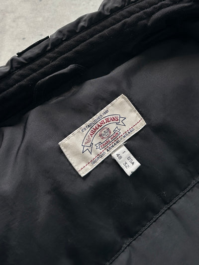 90's Armani Jeans Button Up down fill puffer Jacket (XL)