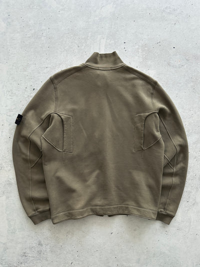 AW/07 Stone Island Fleece Lined Heavyweight Zip Up Sweatshirt (XL)