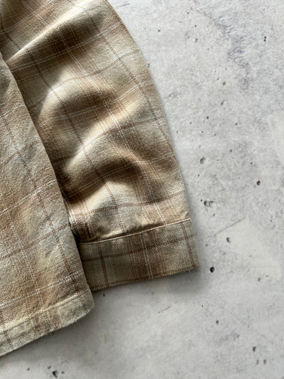 Stussy Quality Workgear Frank Plaid Zip Up Overshirt (XL)