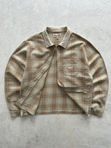 Stussy Quality Workgear Frank Plaid Zip Up Overshirt (XL)
