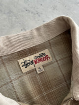 Stussy Quality Workgear Frank Plaid Zip Up Overshirt (XL)