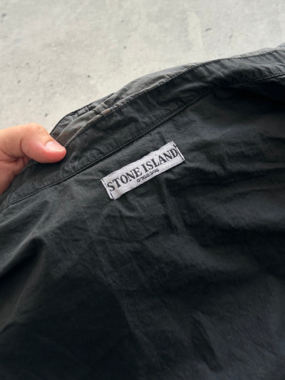 SS/04 Stone Island Embroidered Compass Logo Zip Up Hooded Jacket (M)