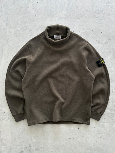 Stone Island roll Neck Wool Ribbed Knit Jumper (XL)