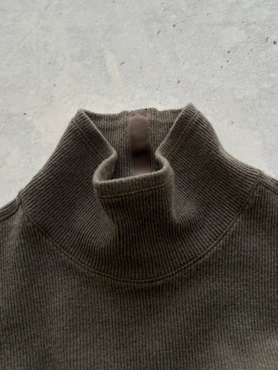 Stone Island roll Neck Wool Ribbed Knit Jumper (XL)