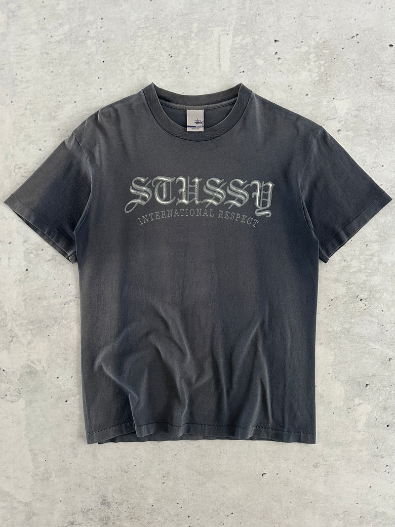 Vintage Stussy International Respect Sun Bleach Fade T Shirt (M)