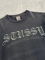 Vintage Stussy International Respect Sun Bleach Fade T Shirt (M)