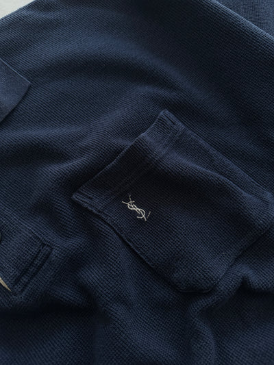 Vintage YSL Embroidered Logo Waffle Jumper (XXL)