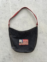 Ralph Lauren Denim Embellished Flag Handbag (One Size)