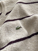 80's Chemise Lacoste Stripe Knit Crewneck Jumper (M)