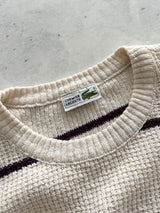 80's Chemise Lacoste Stripe Knit Crewneck Jumper (M)