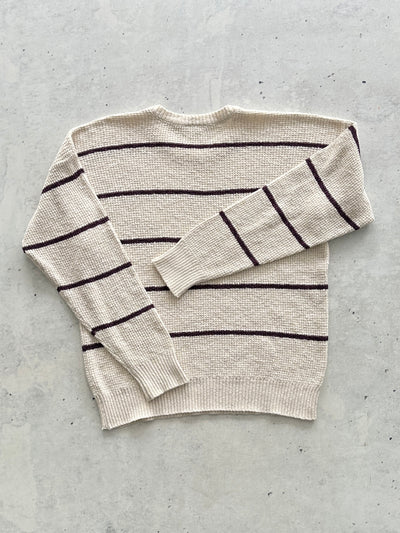 80's Chemise Lacoste Stripe Knit Crewneck Jumper (M)