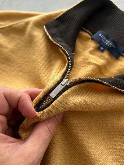 00's Burberry Merino Wool 1/4 Zip Pullover Jumper (M)