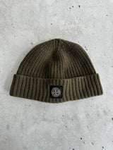 Stone Island Patch Logo Chunky Knit Beanie (One Size)