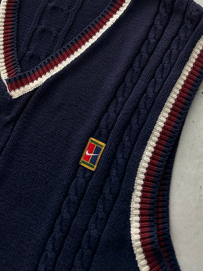 90's Nike Challenge Court Cable Knit Vest (M)