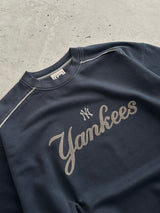 90's NY Yankees centre logo Spell Out Crewneck Sweatshirt (XXL)