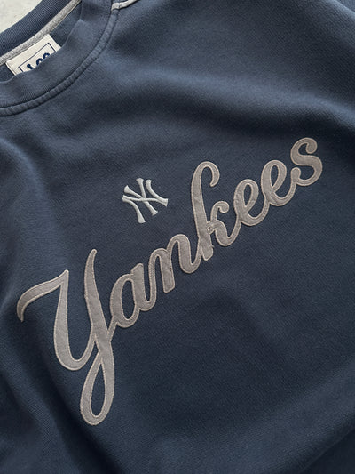 90's NY Yankees centre logo Spell Out Crewneck Sweatshirt (XXL)