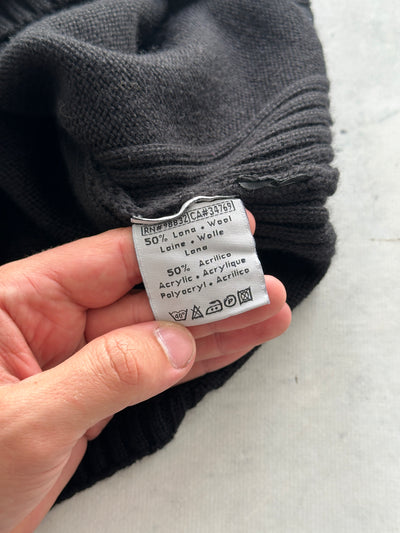 90's Kappa Milano Chunky Wool Knit Zip Up Jumper (L)