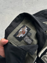 Harley Davidson Embroidered Spell Out mechanic Shirt (M)