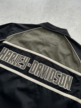 Harley Davidson Embroidered Spell Out mechanic Shirt (M)