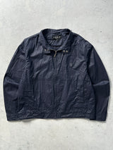 Vintage YSL Embroidered Logo waxed cotton Zip Up Jacket (L)