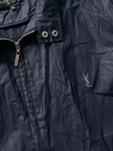 Vintage YSL Embroidered Logo waxed cotton Zip Up Jacket (L)