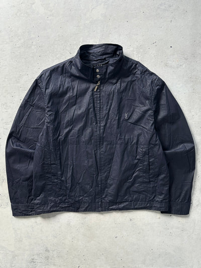 Vintage YSL Embroidered Logo waxed cotton Zip Up Jacket (L)