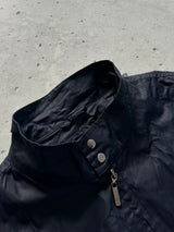 Vintage YSL Embroidered Logo waxed cotton Zip Up Jacket (L)