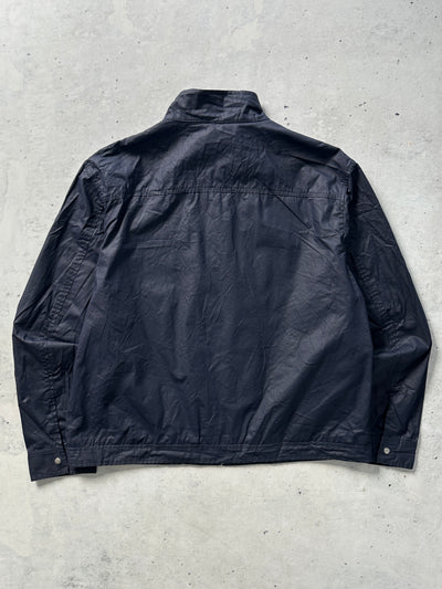 Vintage YSL Embroidered Logo waxed cotton Zip Up Jacket (L)