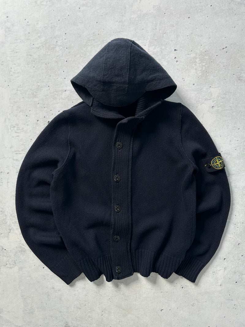 AW/07 Stone Island Button Up Hooded Jumper (S)