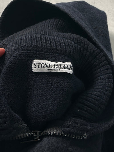 AW/07 Stone Island Button Up Hooded Jumper (S)