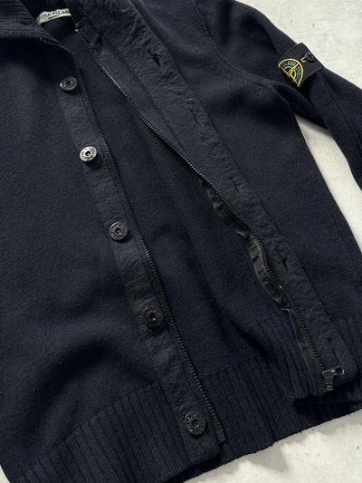 AW/07 Stone Island Button Up Hooded Jumper (S)