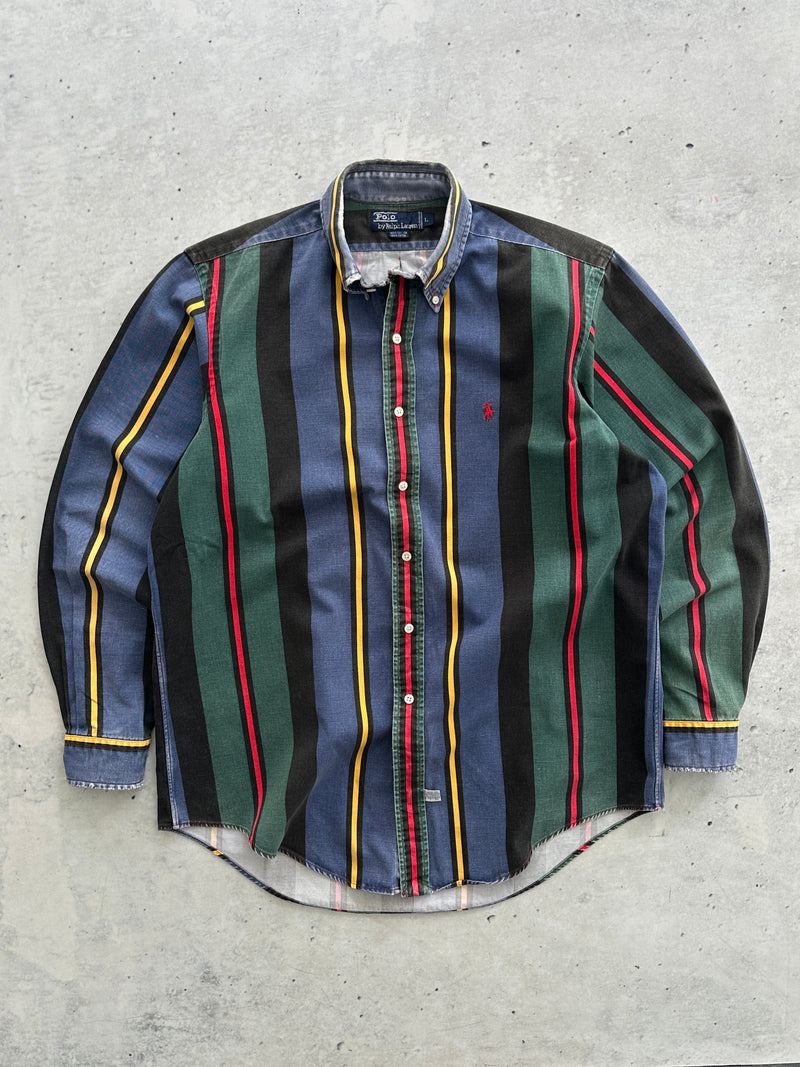 Ralph Lauren Vertical Stripe Denim Shirt (XL)