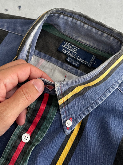 Ralph Lauren Vertical Stripe Denim Shirt (XL)