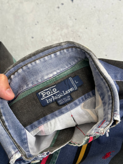 Ralph Lauren Vertical Stripe Denim Shirt (XL)