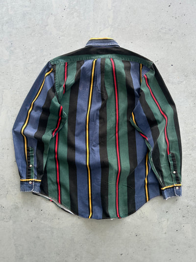 Ralph Lauren Vertical Stripe Denim Shirt (XL)