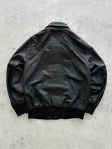 Blouson aviateur en cuir Levi's vintage avec fermeture éclair (M)