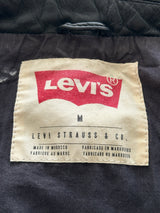 Blouson aviateur en cuir Levi's vintage avec fermeture éclair (M)