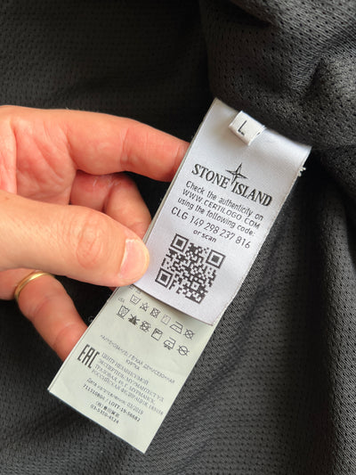 AW/19 Stone Island Embroidered Spell Out Zip Up Bomber Jacket (L)