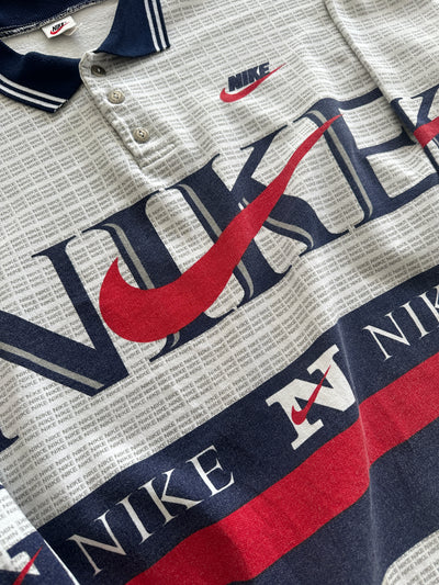 90's Nike All Over Print heavyweight Rugby Shirt (XL)